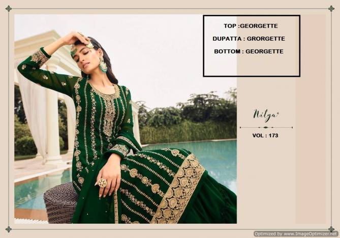 Lt Nitya 173 Georgette Heavy Wedding Wear Designer Fancy Salwar Kameez Collection